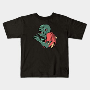 Creepy Zombie Illustration Kids T-Shirt